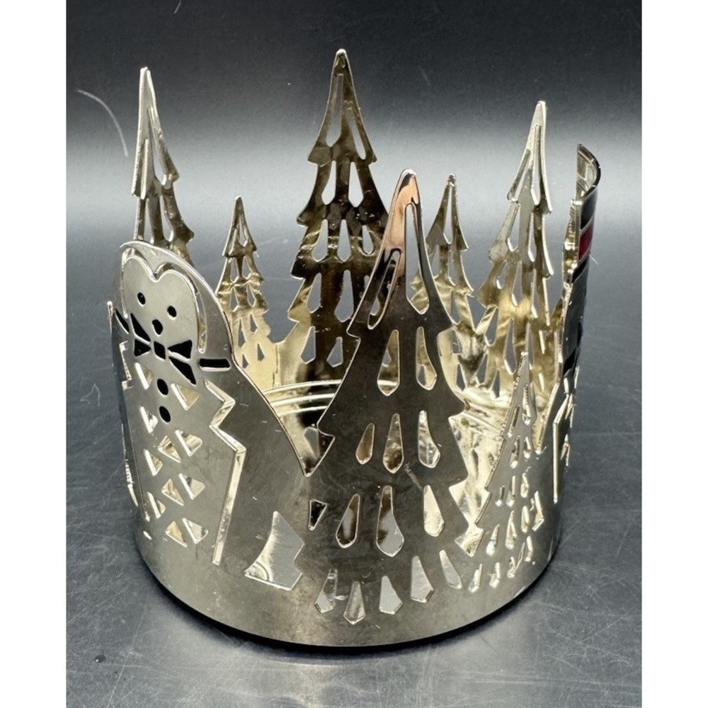 YANKEE CANDLE JACKSON FROST & PARTY PENGUIN METAL Christmas CANDLE JAR HOLDER - Picture 2 of 7